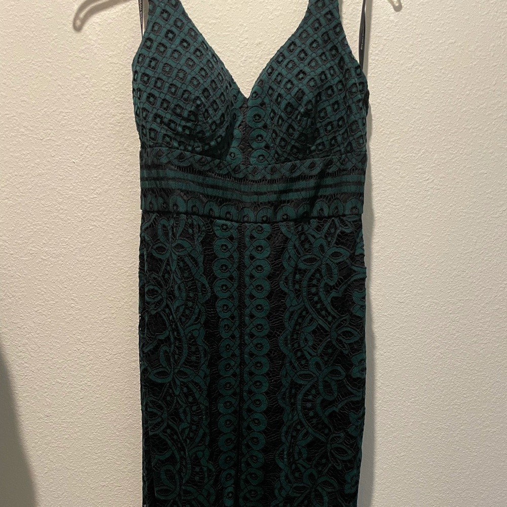 Bisou Bisou Emerald and Black Dress